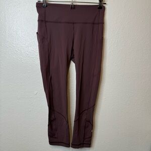 Lululemon Pace Rival Crop 22” Leggings Cherry Cola Size 4 Yoga Gym Running